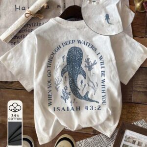 Attitoon Casual Crew Neck Short Sleeve Fitted Women T-Shirt, Suitable For Summer, Beach, Shark Print,Back To School,Vintage,90s,Suitable For Y2k